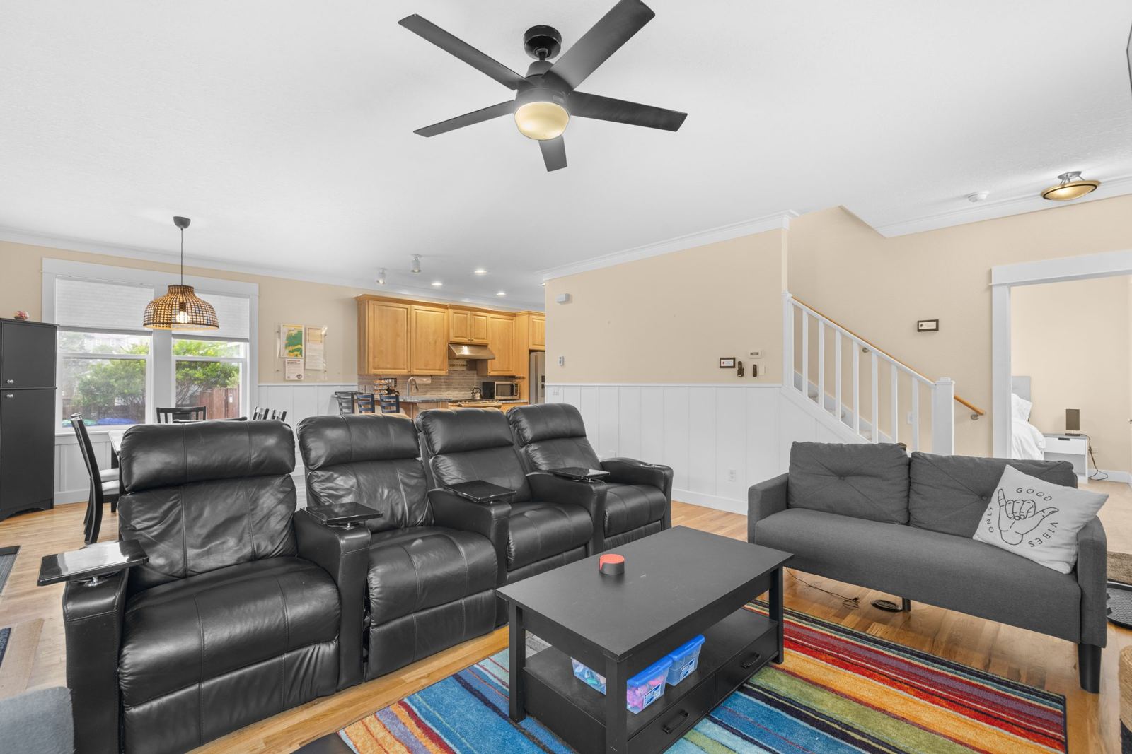 Living room with theater seating